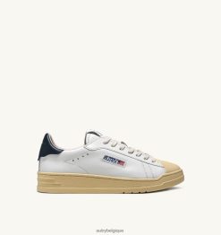 baskets basses bob lutz en cuir blanc et bleu Hommes belgique Autry N0XLH089