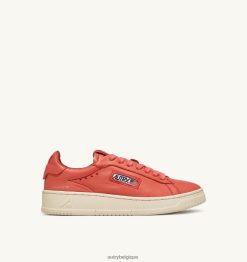 baskets basses dallas en cuir de chèvre souple mandarine femmes belgique Autry N0XLH0256