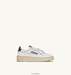 baskets basses medalist en cuir blanc et bleu enfant belgique Autry N0XLH0311