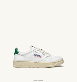 baskets basses medalist en cuir blanc vert femmes belgique Autry N0XLH0211