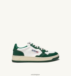baskets basses medalist en cuir blanc vert Hommes belgique Autry N0XLH018
