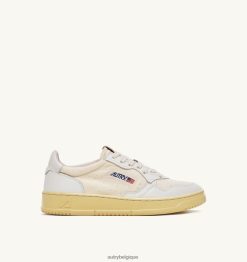 baskets basses medalist en cuir et toile blanc femmes belgique Autry N0XLH0244