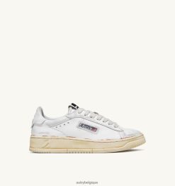 baskets dallas low vintage collés en cuir blanc femmes belgique Autry N0XLH0261