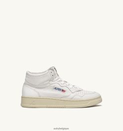 baskets medalist mid en cuir de chèvre souple blanc femmes belgique Autry N0XLH0192