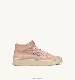 baskets medalist mid en cuir de chèvre souple pêche femmes belgique Autry N0XLH0228
