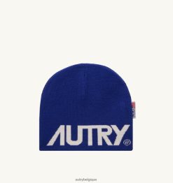 bonnet jacquard logo bleu Hommes belgique Autry N0XLH0135