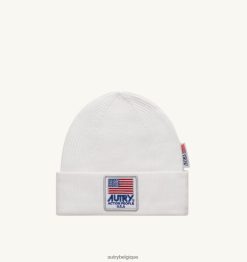 bonnet patch logo blanc femmes belgique Autry N0XLH0138