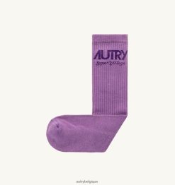 chaussettes logo supervintage violet femmes belgique Autry N0XLH0155