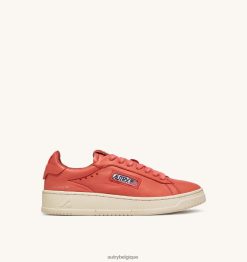 dallas baskets basses en cuir de chèvre corail Hommes belgique Autry N0XLH075