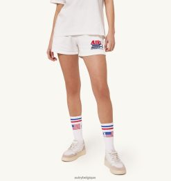 short logo iconique blanc femmes belgique Autry N0XLH0307