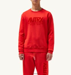 sweat col rond floqué iconique rouge Hommes belgique Autry N0XLH0113