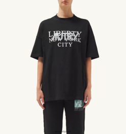 t-shirt col rond imprimé liberty noir femmes belgique Autry N0XLH0300
