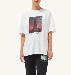 t-shirt col rond liberty photo blanc femmes belgique Autry N0XLH0297