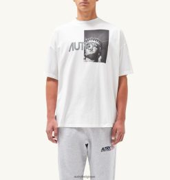 t-shirt col rond liberty photo blanc Hommes belgique Autry N0XLH0111