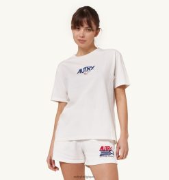 t-shirt col rond logo iconique blanc femmes belgique Autry N0XLH0289