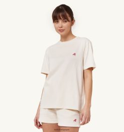 t-shirt tennis col rond blanc ivoire femmes belgique Autry N0XLH0291
